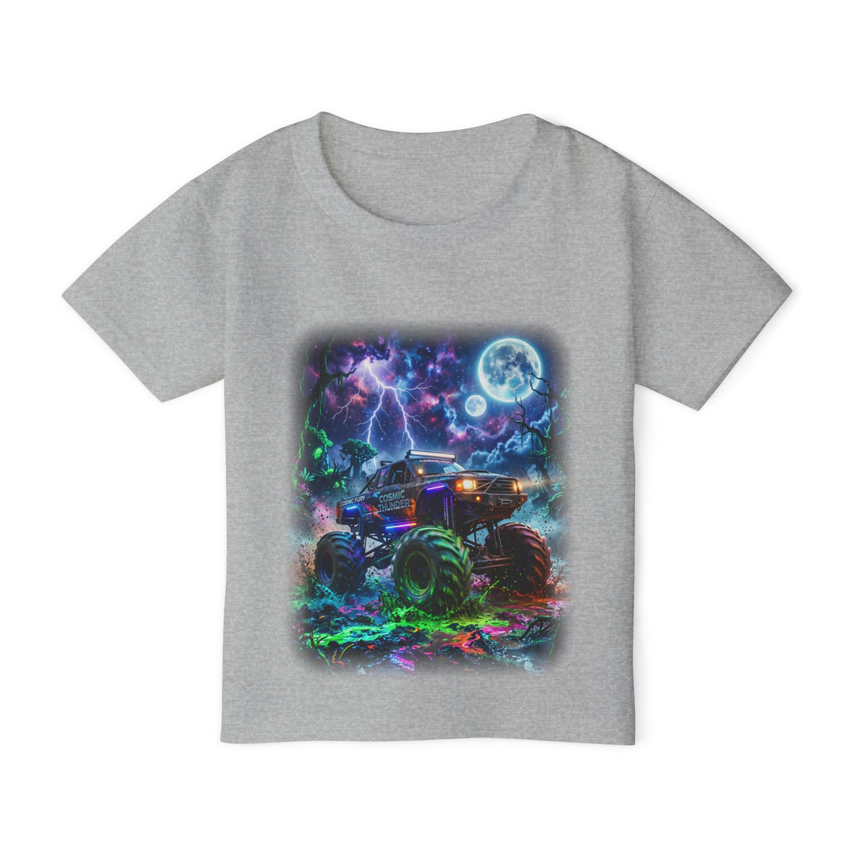 Cosmic Thunder Truck Toddler T-Shirt   Cosmic Monster Truck Graphic Tee
