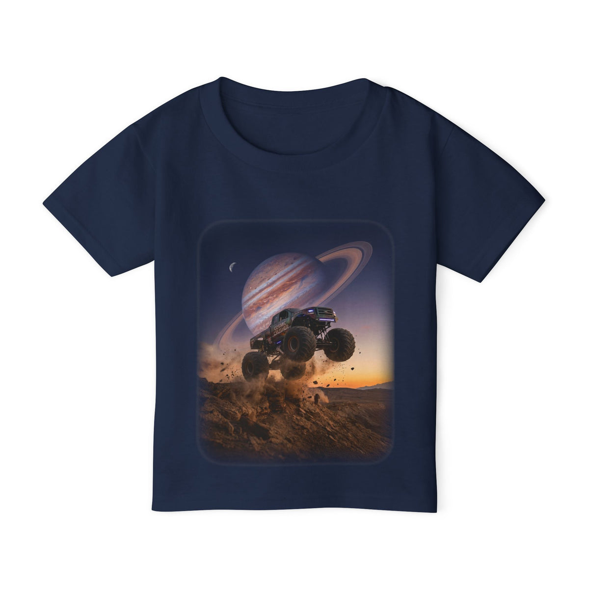 Planet Crusher Truck Toddler T-Shirt   Cosmic Monster Truck Graphic Tee