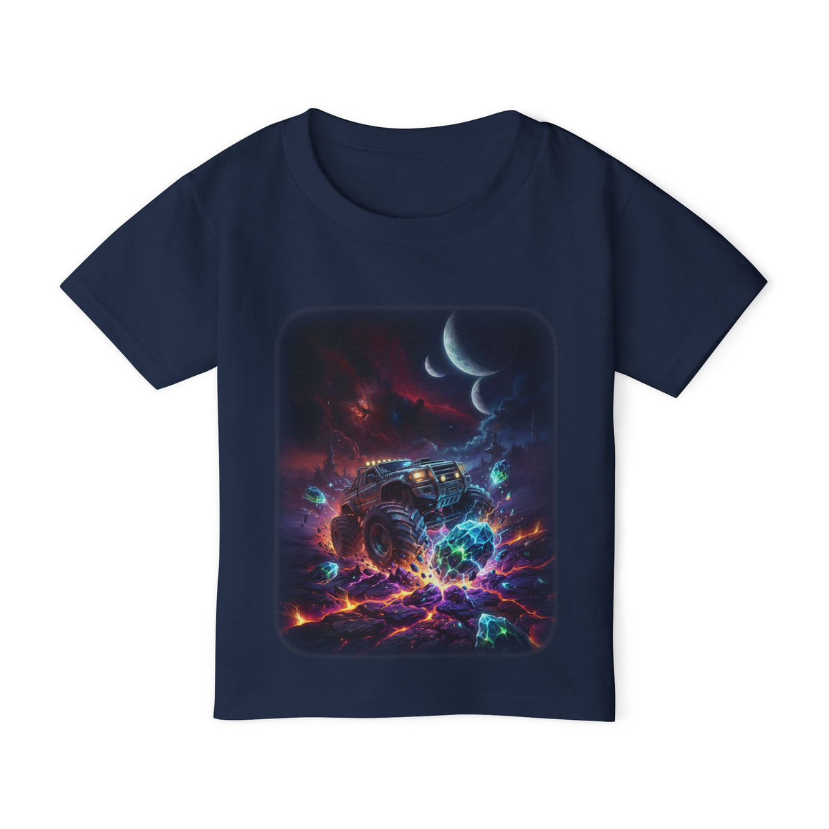 Crystal Crush Truck Toddler T-Shirt   Cosmic Monster Truck Graphic Tee