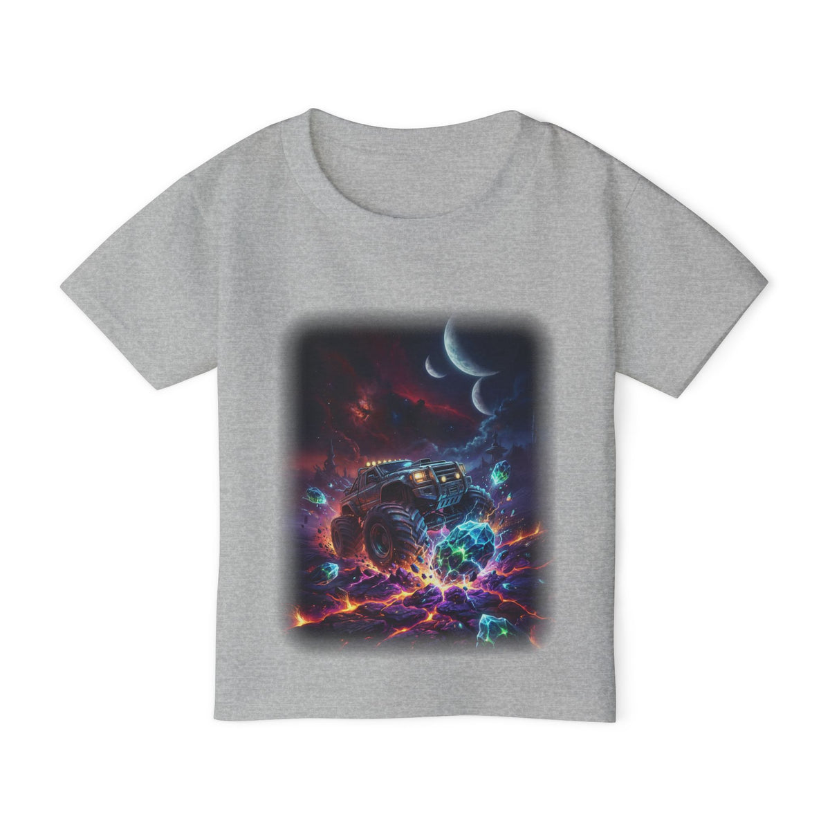 Crystal Crush Truck Toddler T-Shirt   Cosmic Monster Truck Graphic Tee