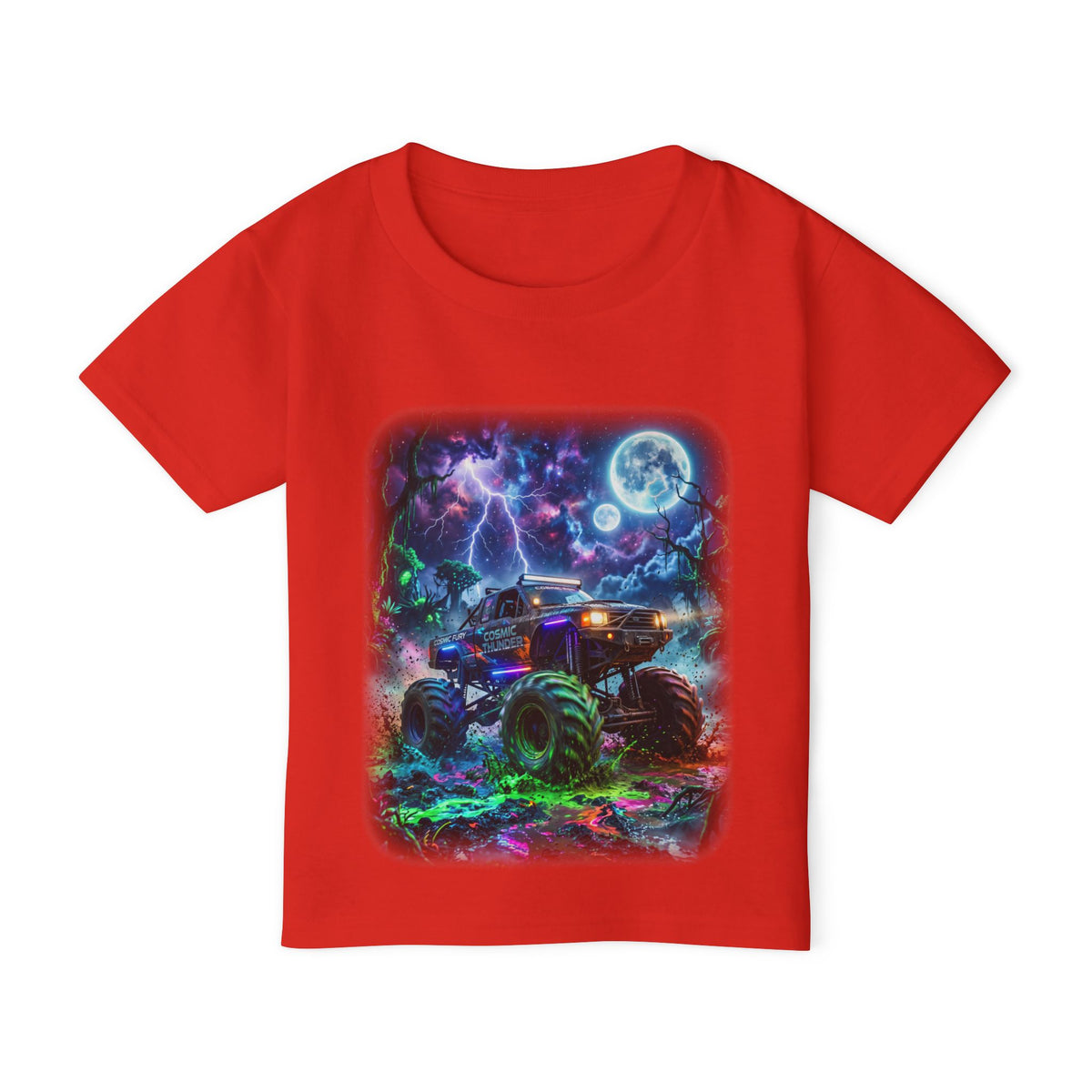 Cosmic Thunder Truck Toddler T-Shirt   Cosmic Monster Truck Graphic Tee