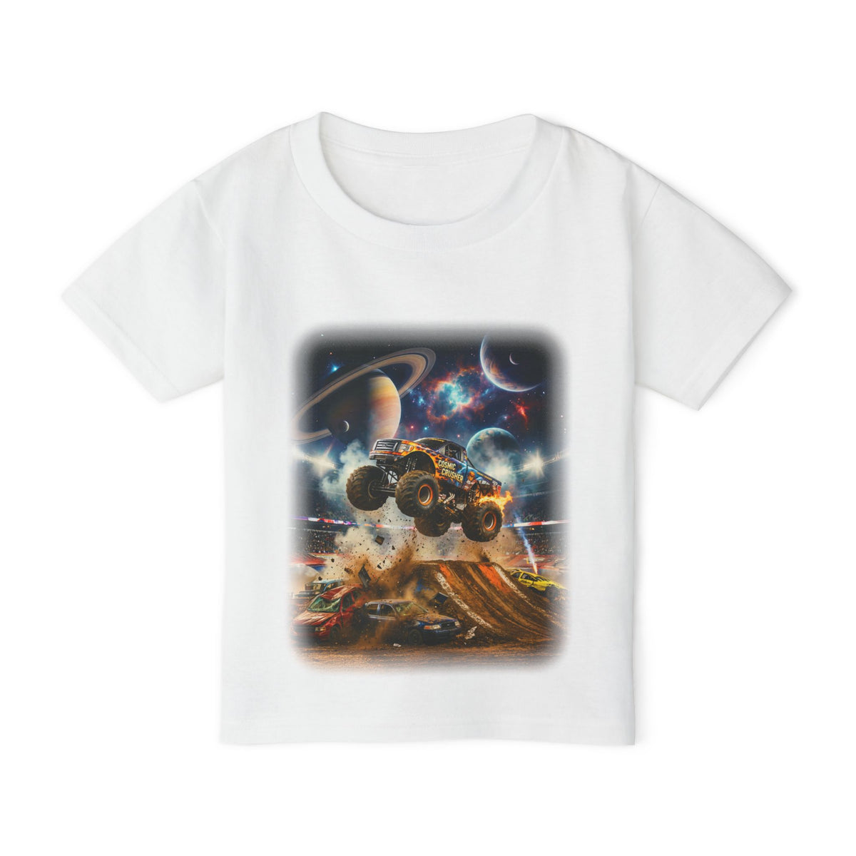 Cosmic Crusher Toddler T-Shirt   Cosmic Monster Truck Graphic Tee