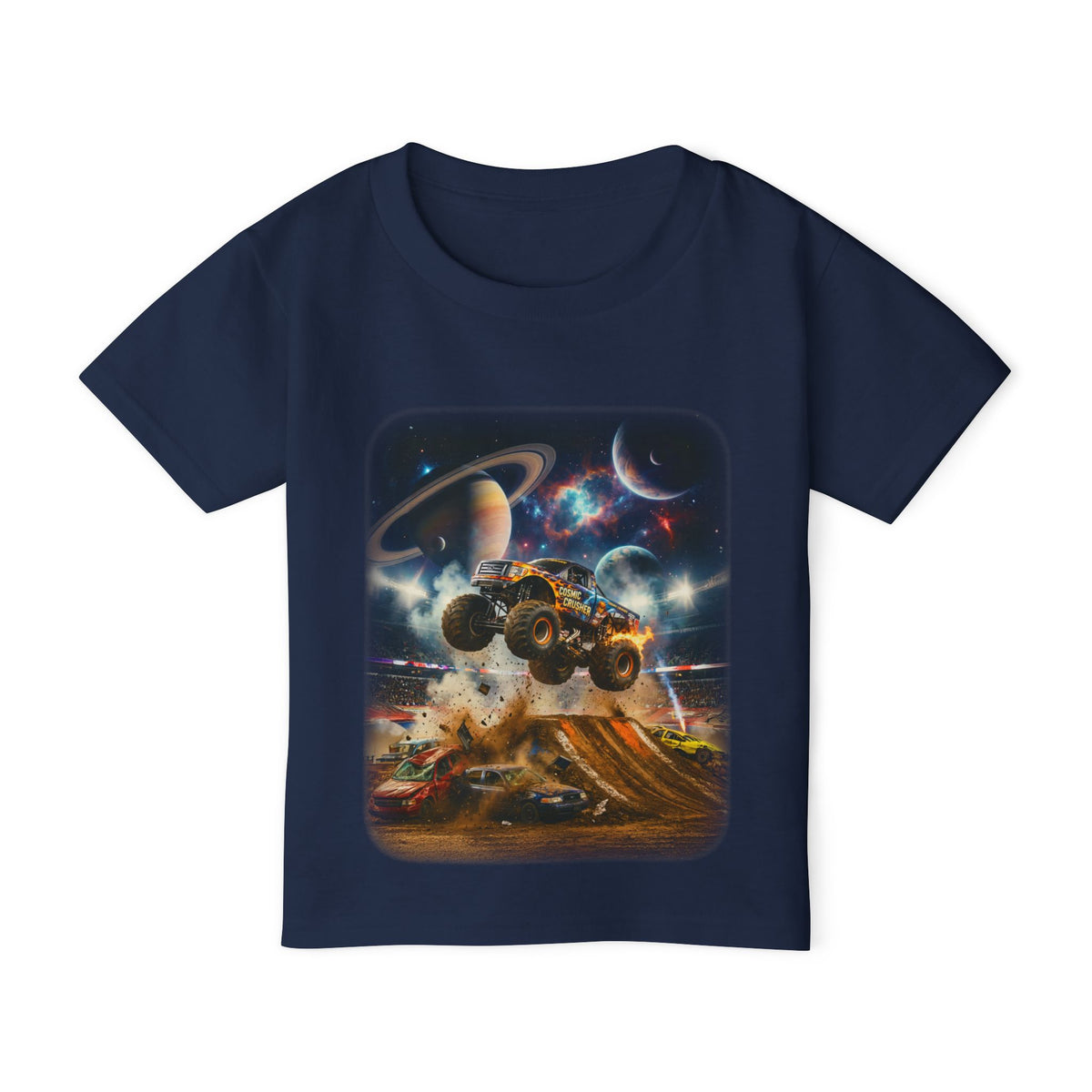 Cosmic Crusher Toddler T-Shirt   Cosmic Monster Truck Graphic Tee