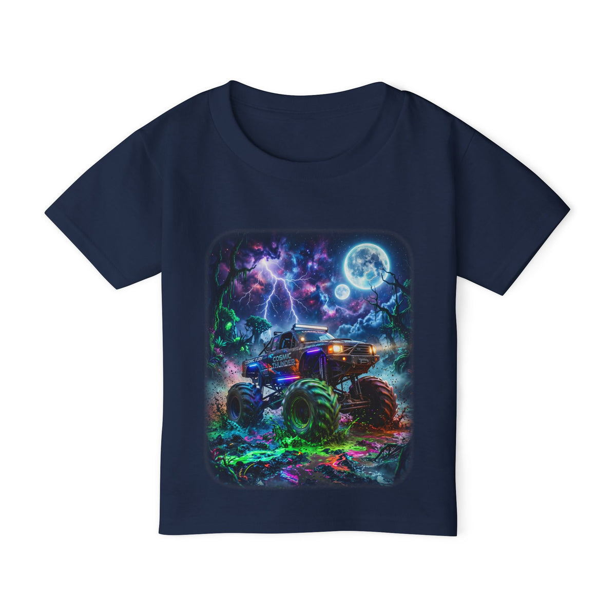 Cosmic Thunder Truck Toddler T-Shirt   Cosmic Monster Truck Graphic Tee