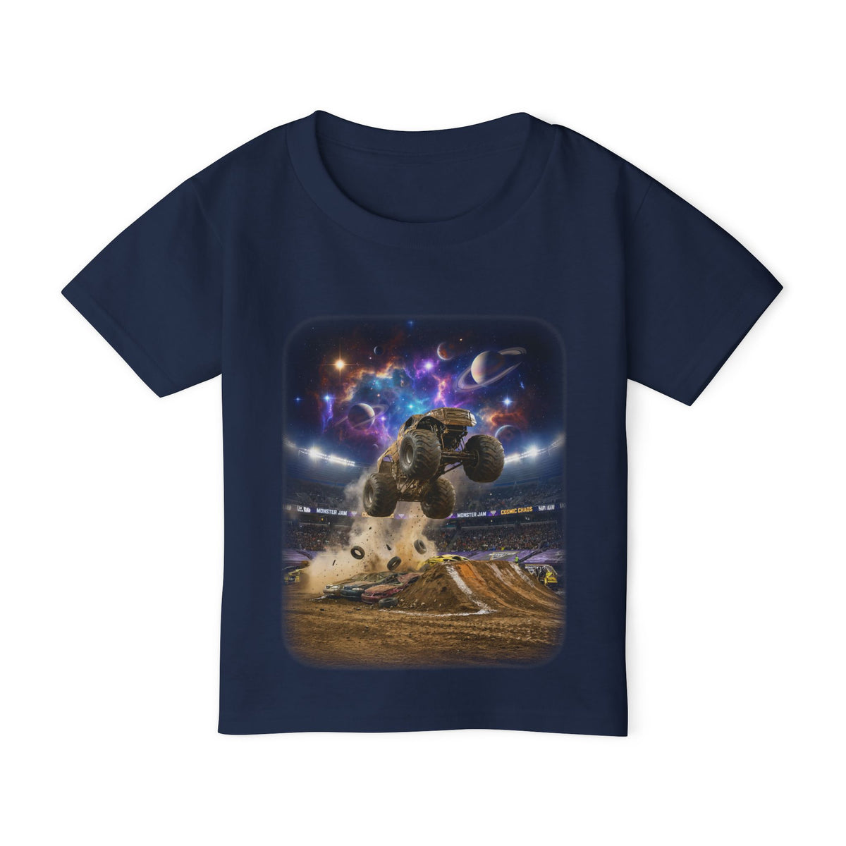 Orbit Crusher Truck Toddler T-Shirt   Cosmic Monster Truck Graphic Tee