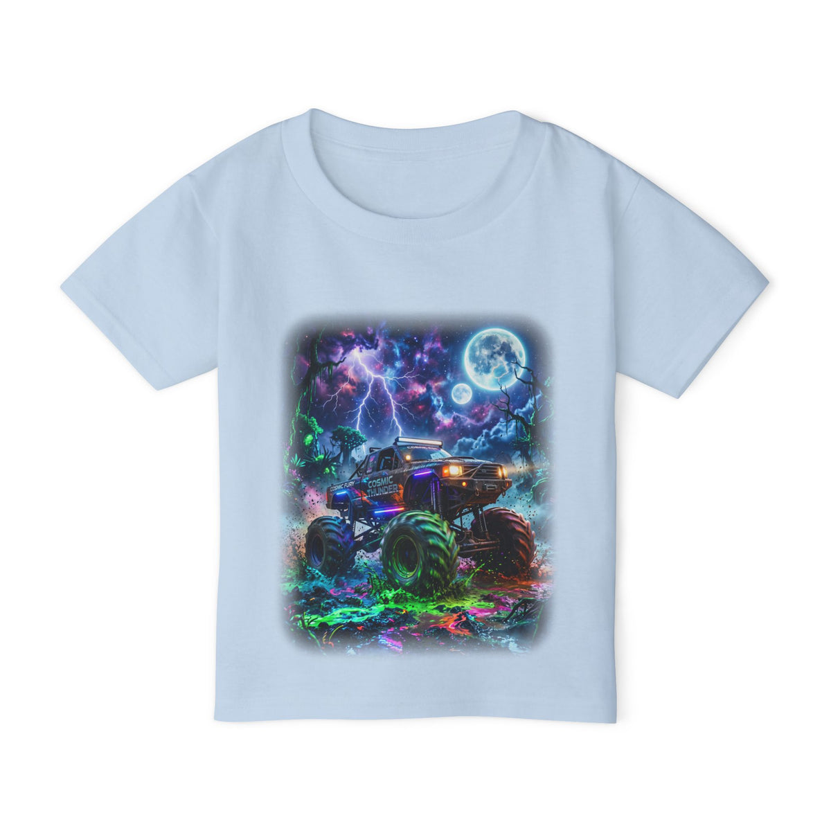 Cosmic Thunder Truck Toddler T-Shirt   Cosmic Monster Truck Graphic Tee