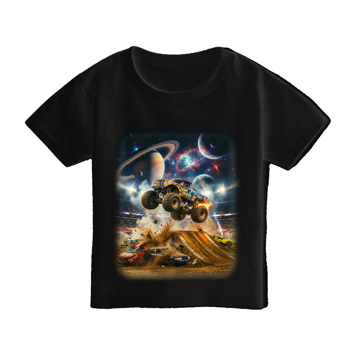 Cosmic Crusher Toddler T-Shirt   Cosmic Monster Truck Graphic Tee