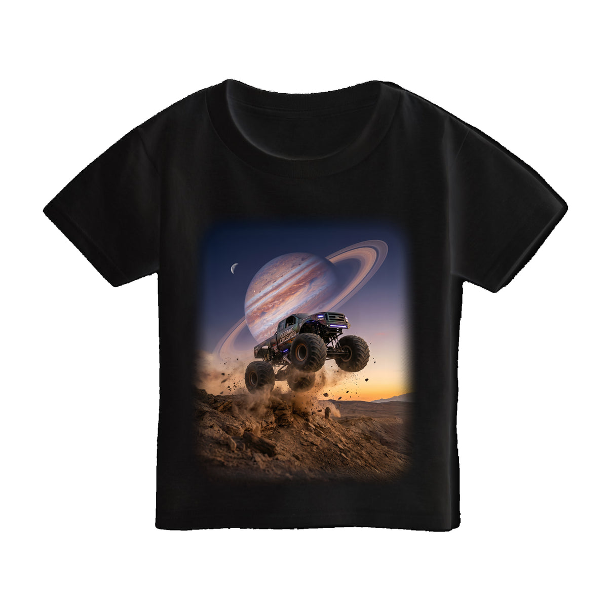 Planet Crusher Truck Toddler T-Shirt   Cosmic Monster Truck Graphic Tee