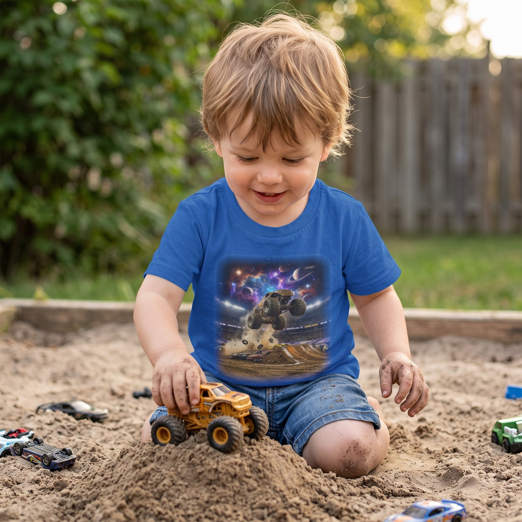 Orbit Crusher Truck Toddler T-Shirt   Cosmic Monster Truck Graphic Tee