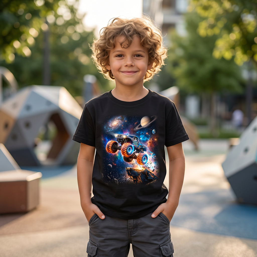 Cosmic Monster Truck Youth T-Shirt   Cosmic Monster Truck Graphic Tee