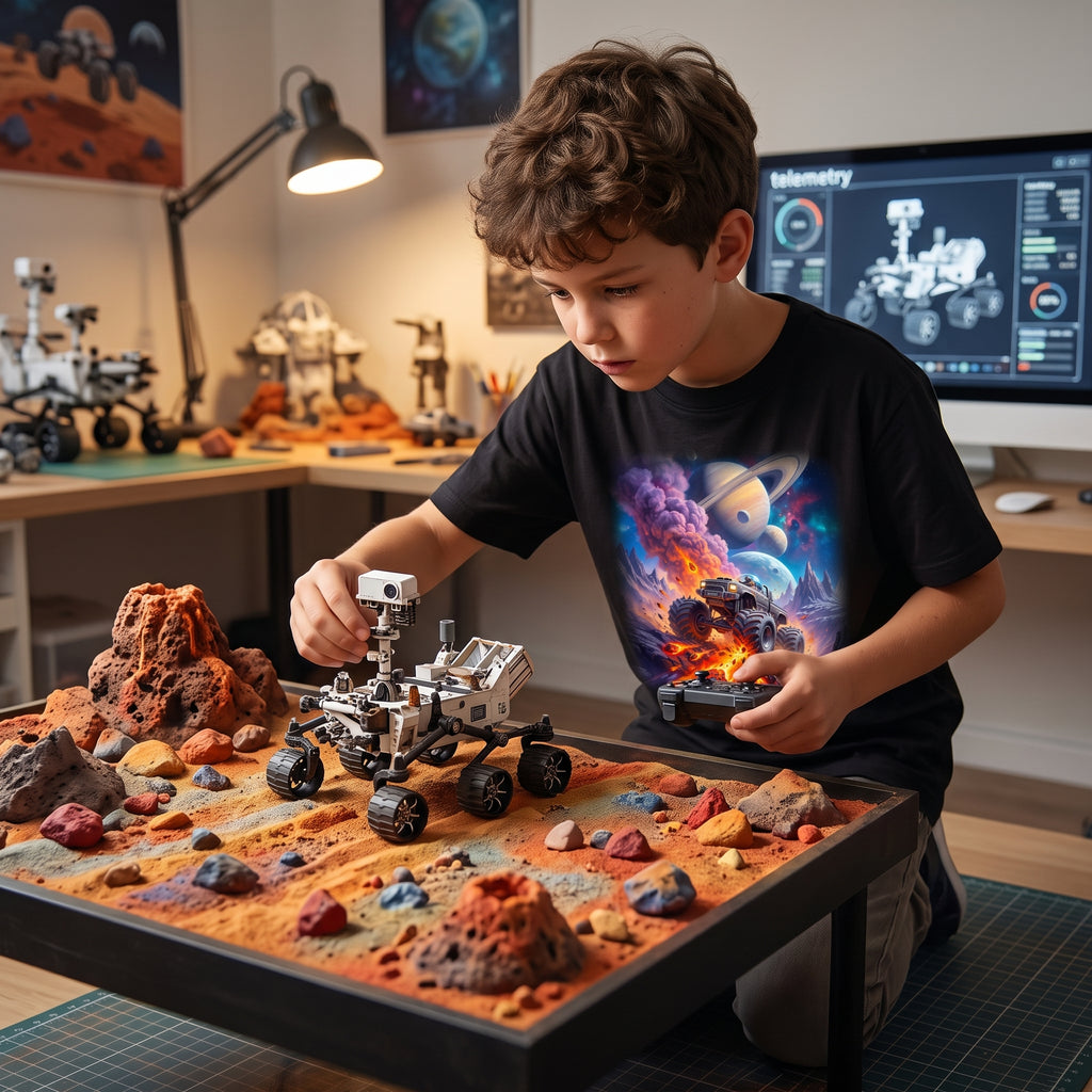 Meteor Mayhem Truck Youth T-Shirt  Cosmic Monster Truck Graphic Tee
