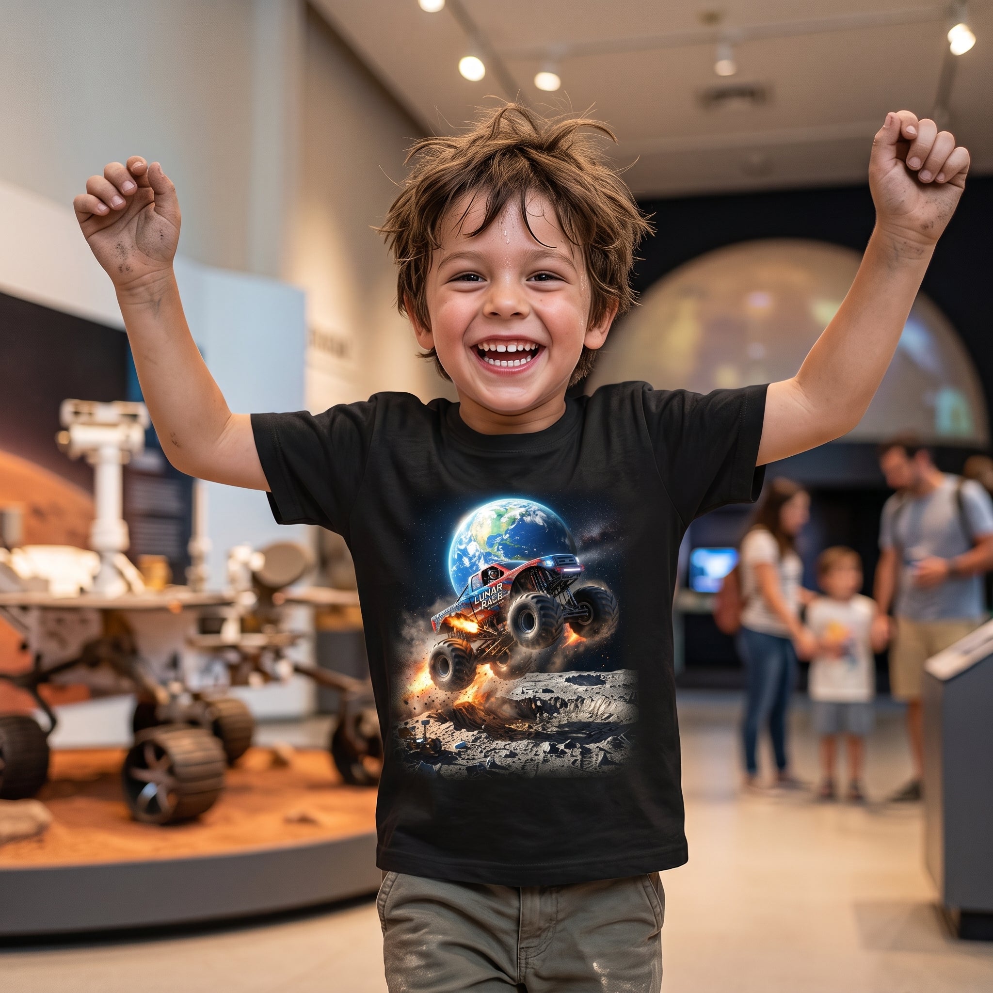 Lunar Rage Truck Youth T-Shirt   Cosmic Monster Truck Graphic Tee