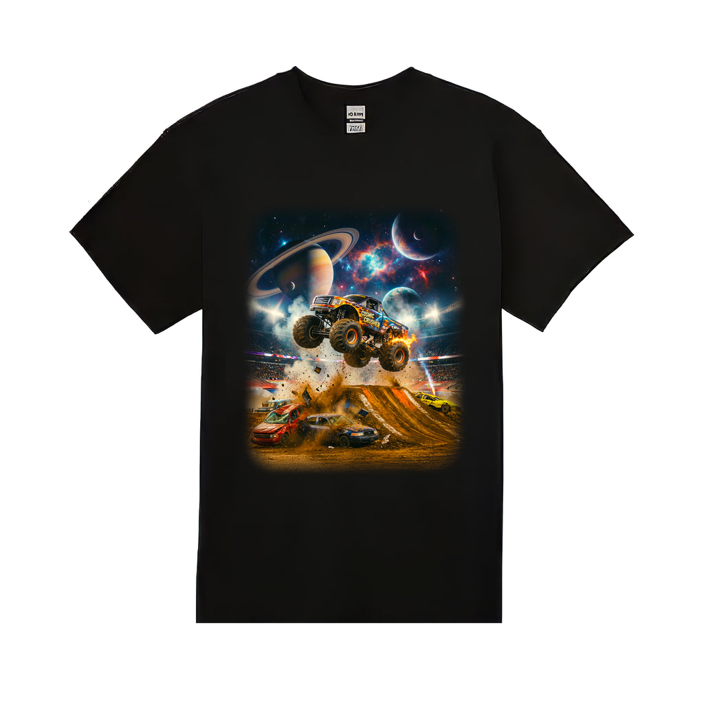 Cosmic Crusher Youth T-Shirt  Cosmic Monster Truck Graphic Tee