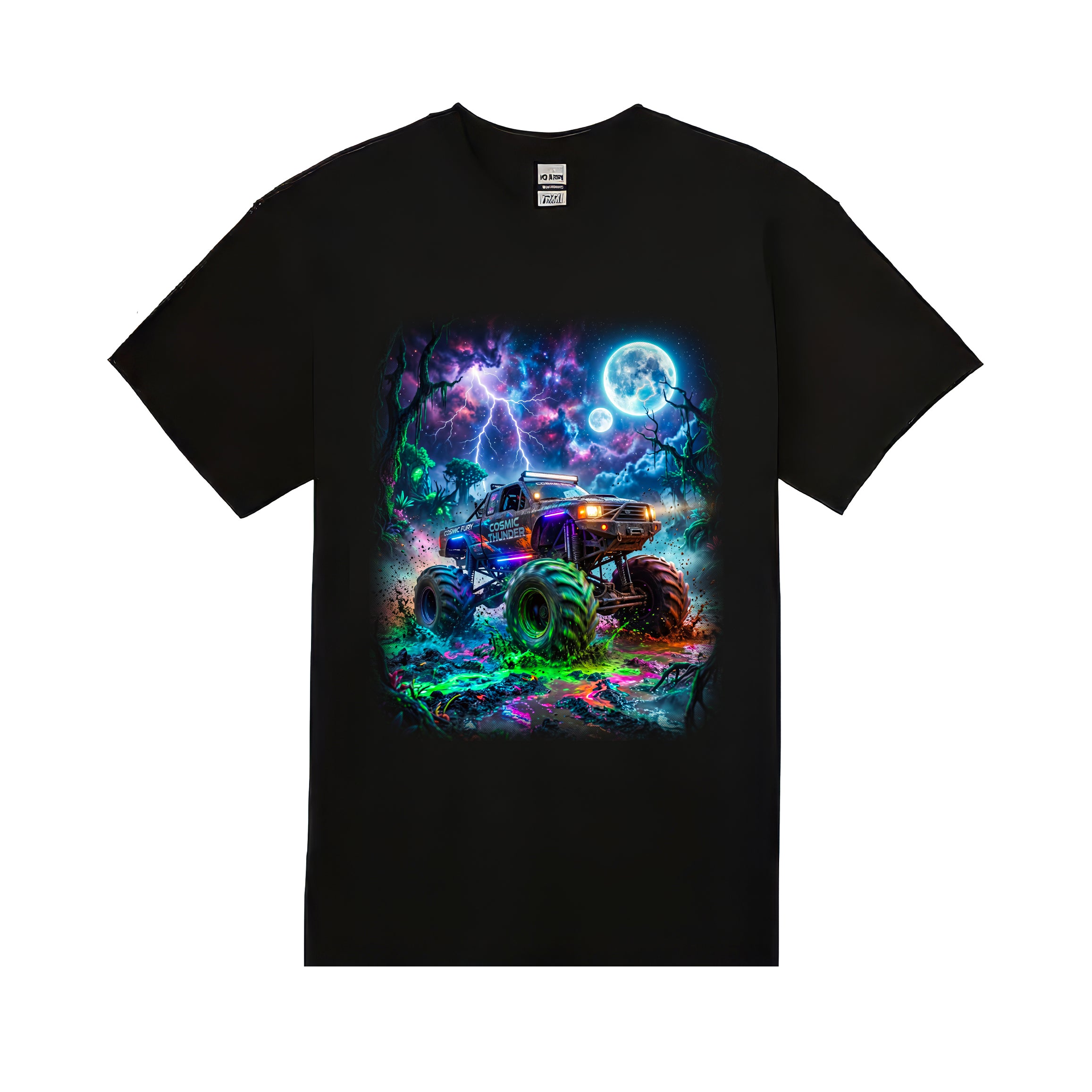 Cosmic Thunder Truck Youth T-Shirt   Cosmic Monster Truck Graphic Tee