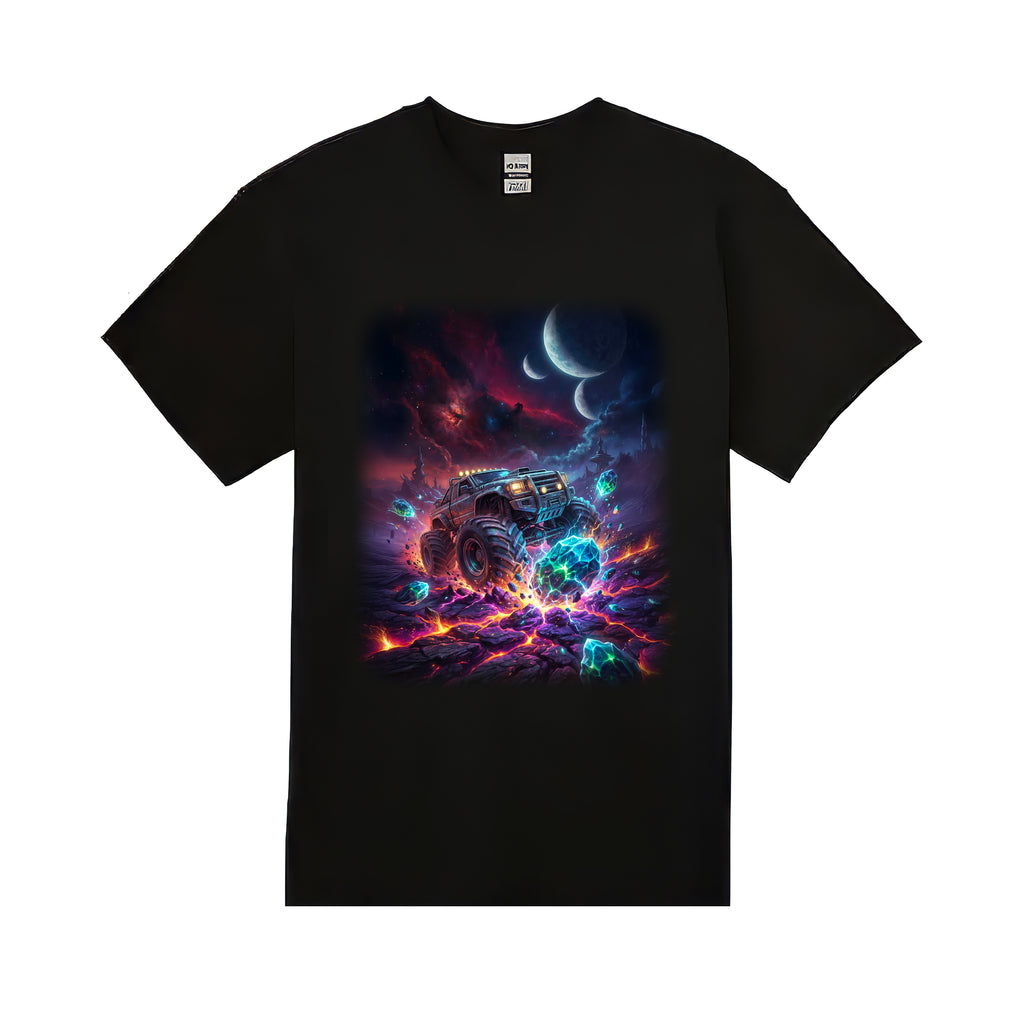 Crystal Crush Truck Youth T-Shirt   Cosmic Monster Truck Graphic Tee