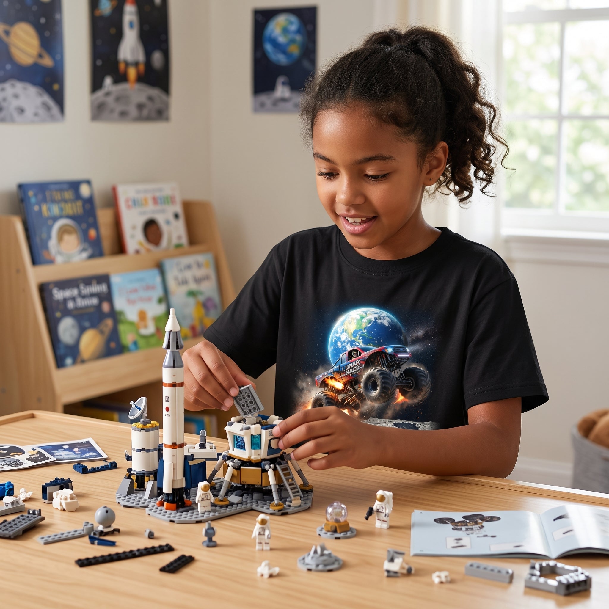 Lunar Rage Truck Youth T-Shirt   Cosmic Monster Truck Graphic Tee