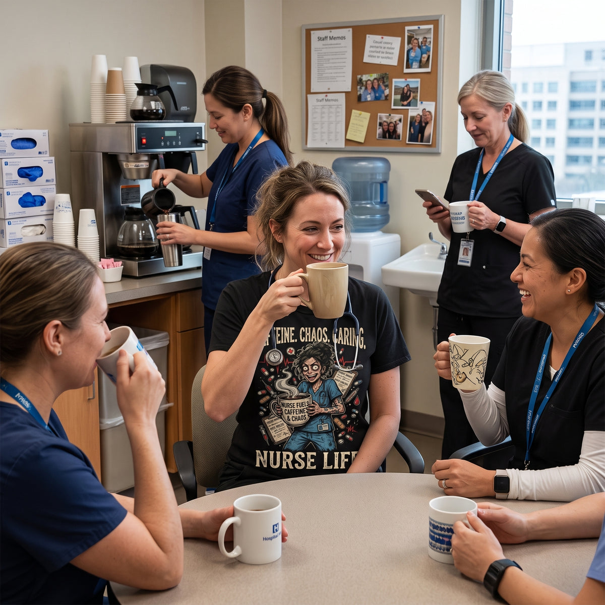Caffeine. Chaos. Caring. T-shirt