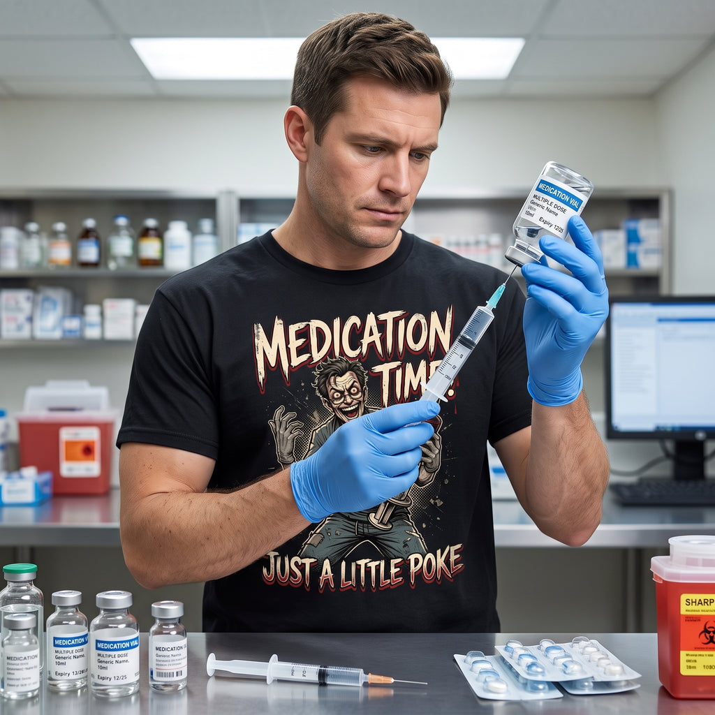 Medication Time Male T-shirt