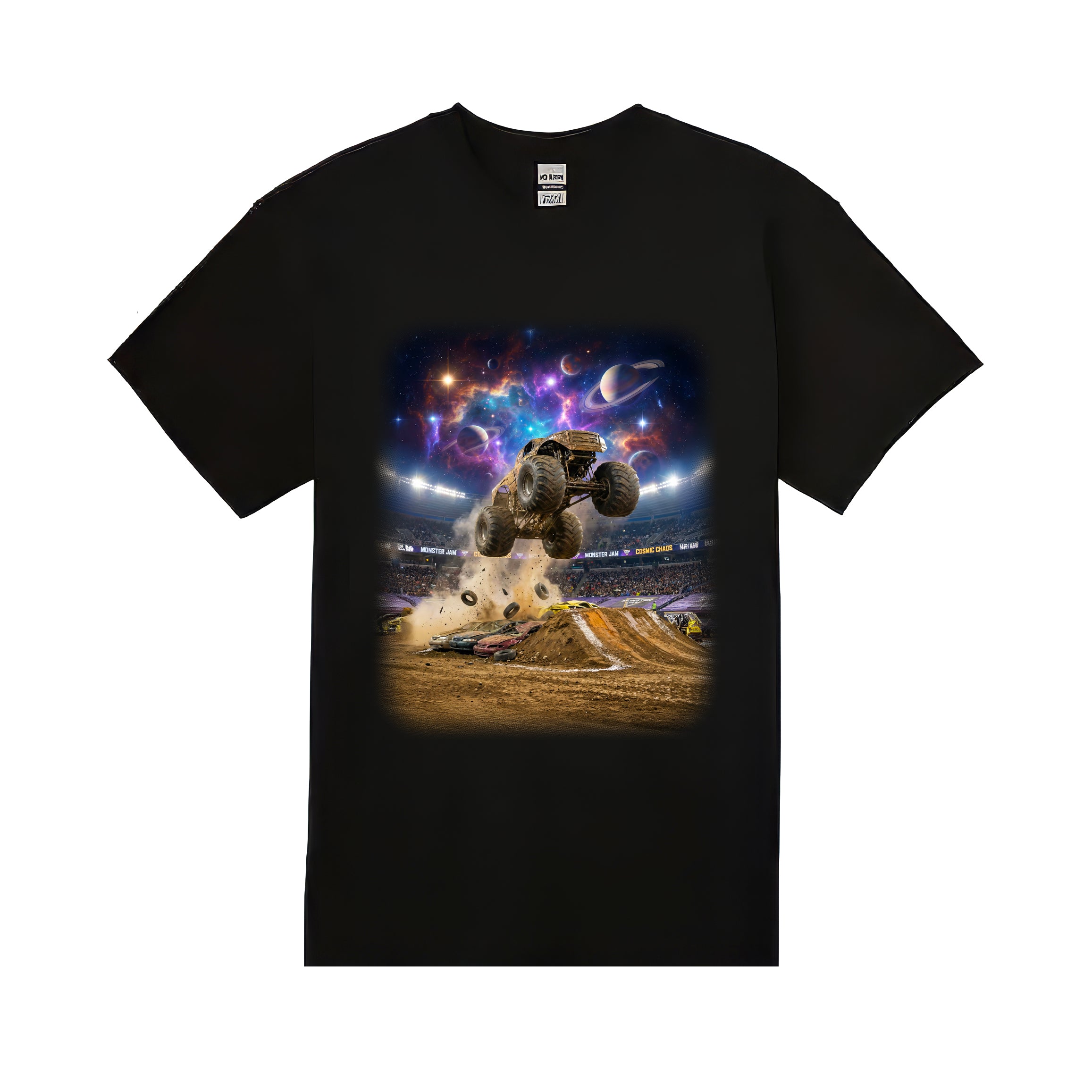 Planet Crusher Truck Youth T-Shirt  Cosmic Monster Truck Graphic Tee
