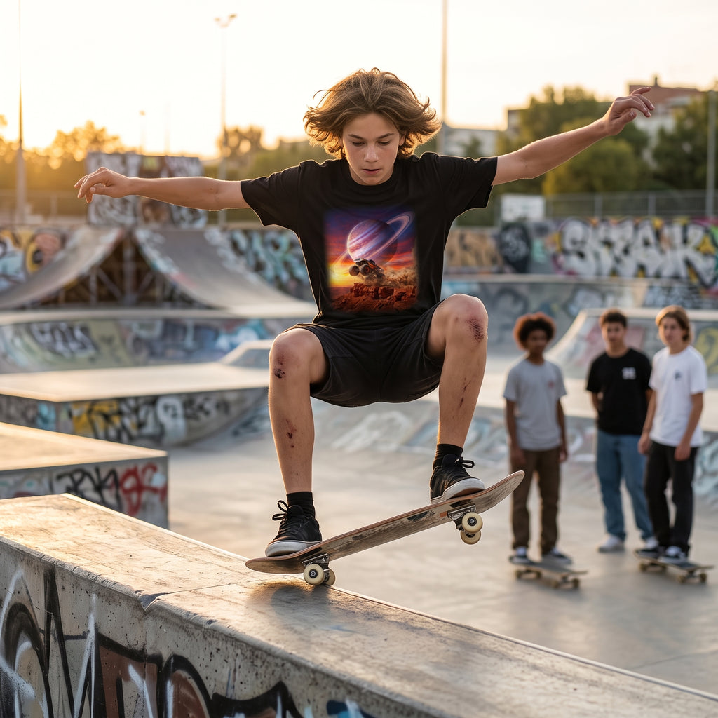 Ring Ripper Truck Youth T-Shirt | Cosmic Monster Truck Graphic Tee