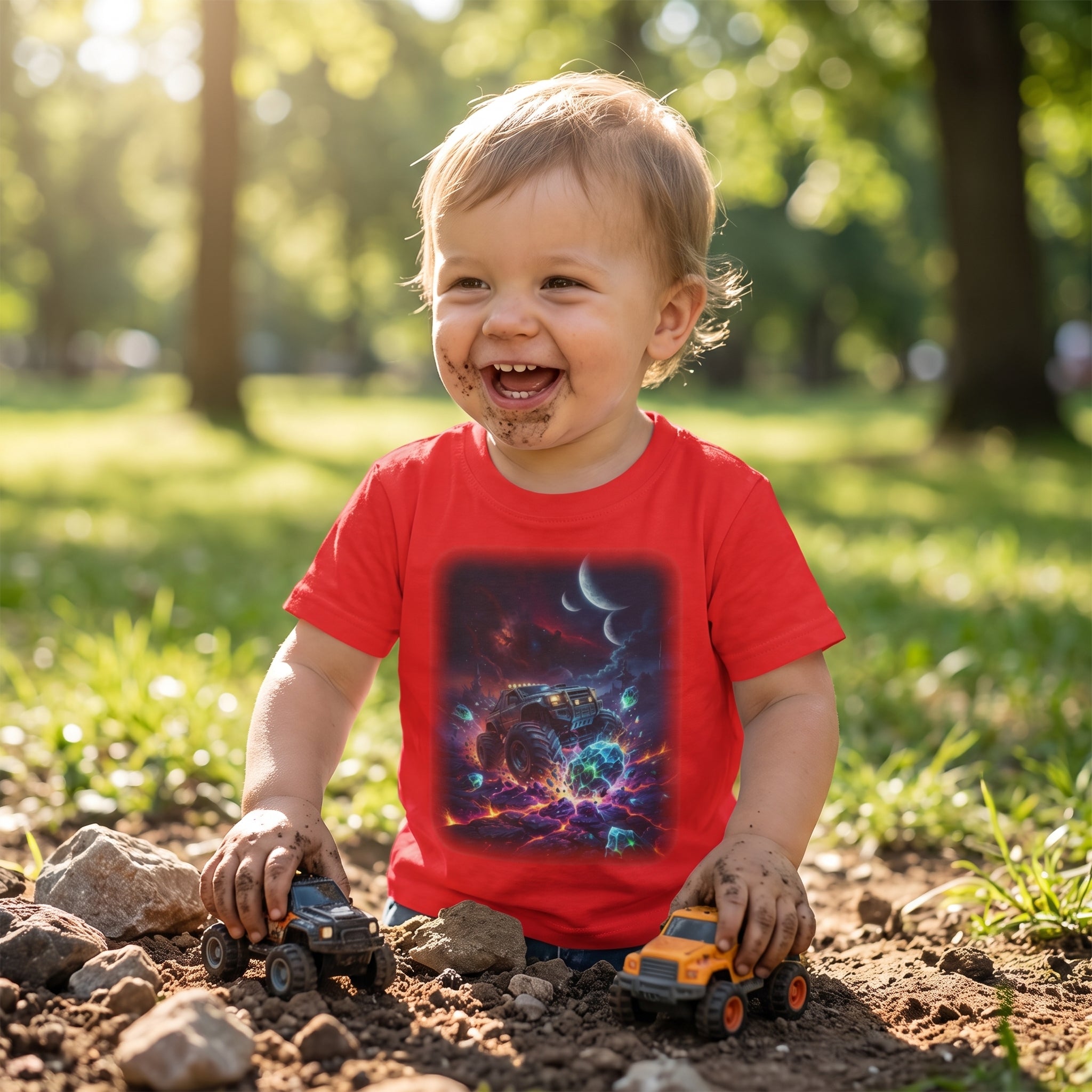 Crystal Crush Truck Toddler T-Shirt   Cosmic Monster Truck Graphic Tee