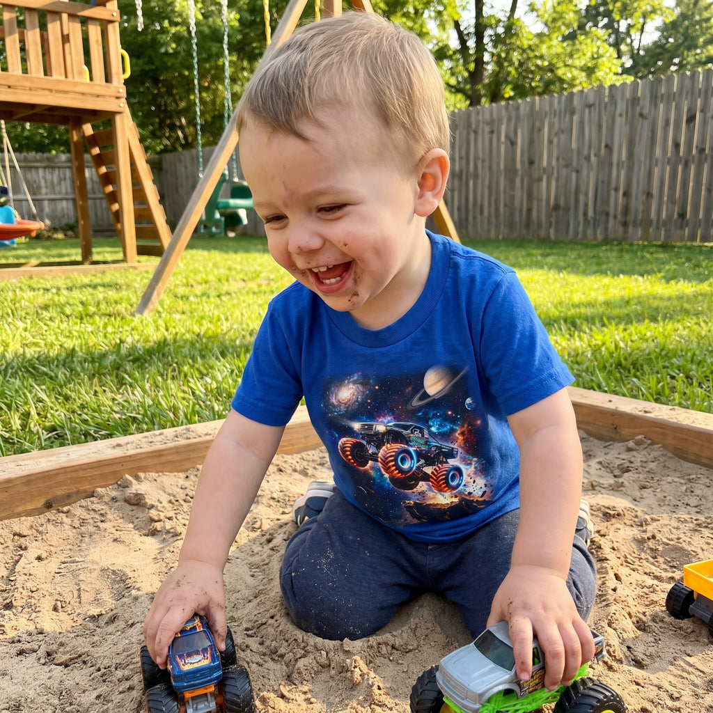 Cosmic Monster Truck Toddler T-Shirt   Cosmic Monster Truck Graphic Tee