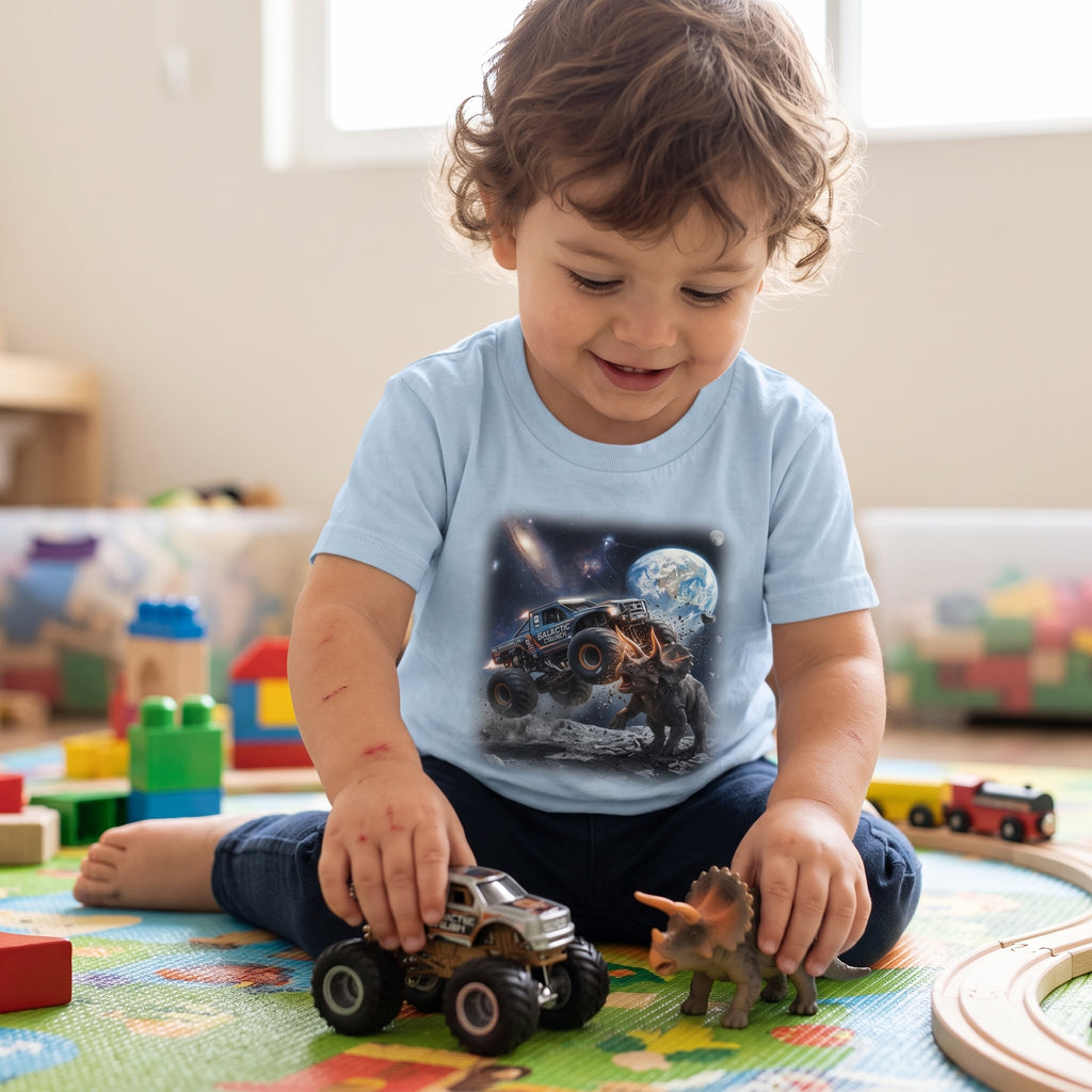 Cosmic Triceratops Clash Toddler T-Shirt