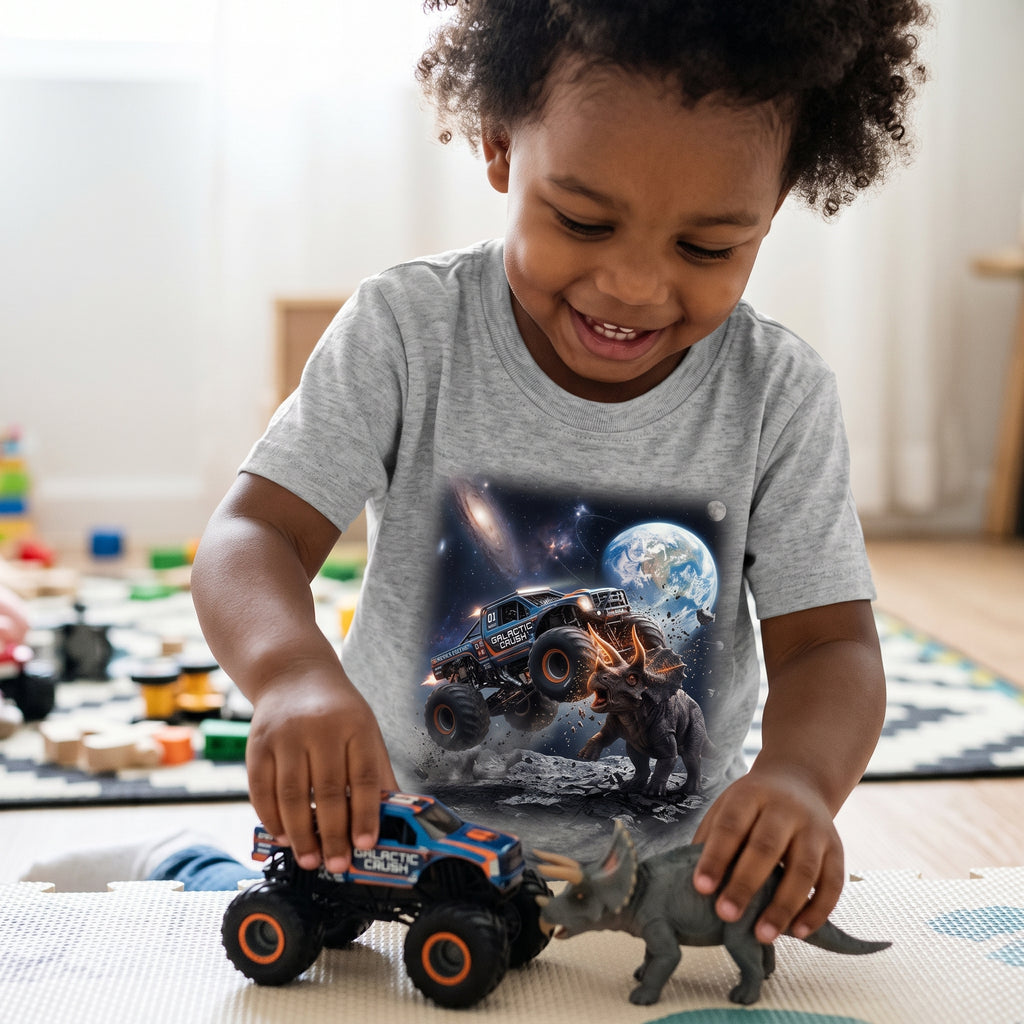 Cosmic Triceratops Clash Toddler T-Shirt