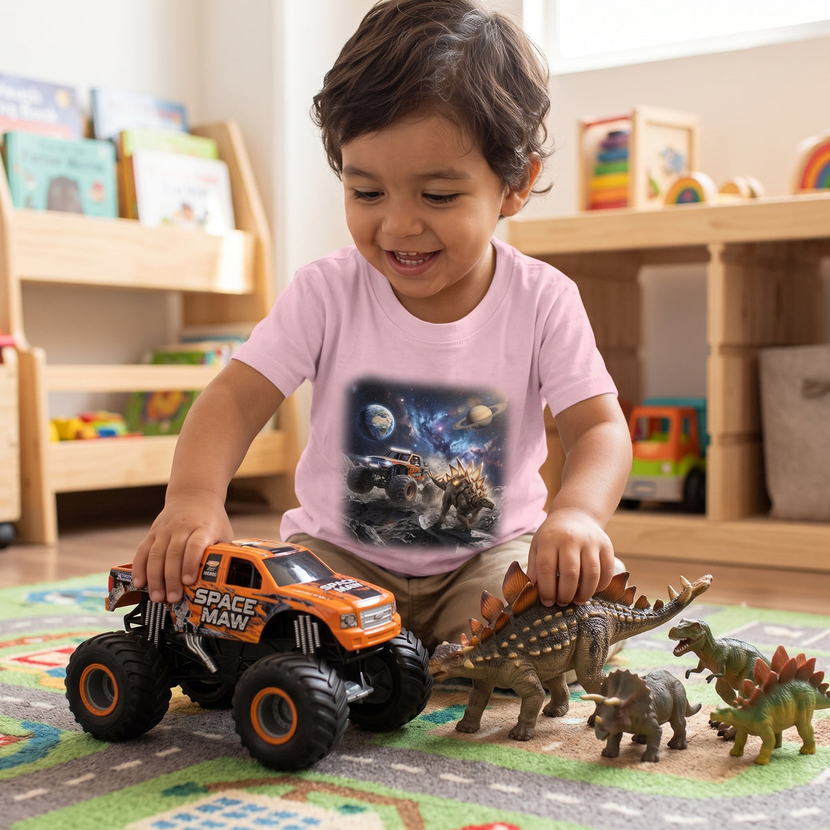 Crusher vs. Stegosaurus Toddler T-Shirt