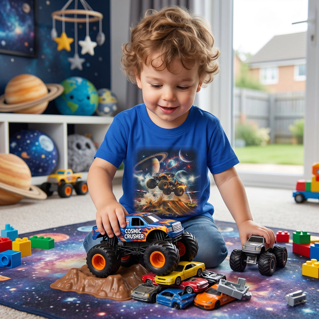 Cosmic Crusher Toddler T-Shirt   Cosmic Monster Truck Graphic Tee