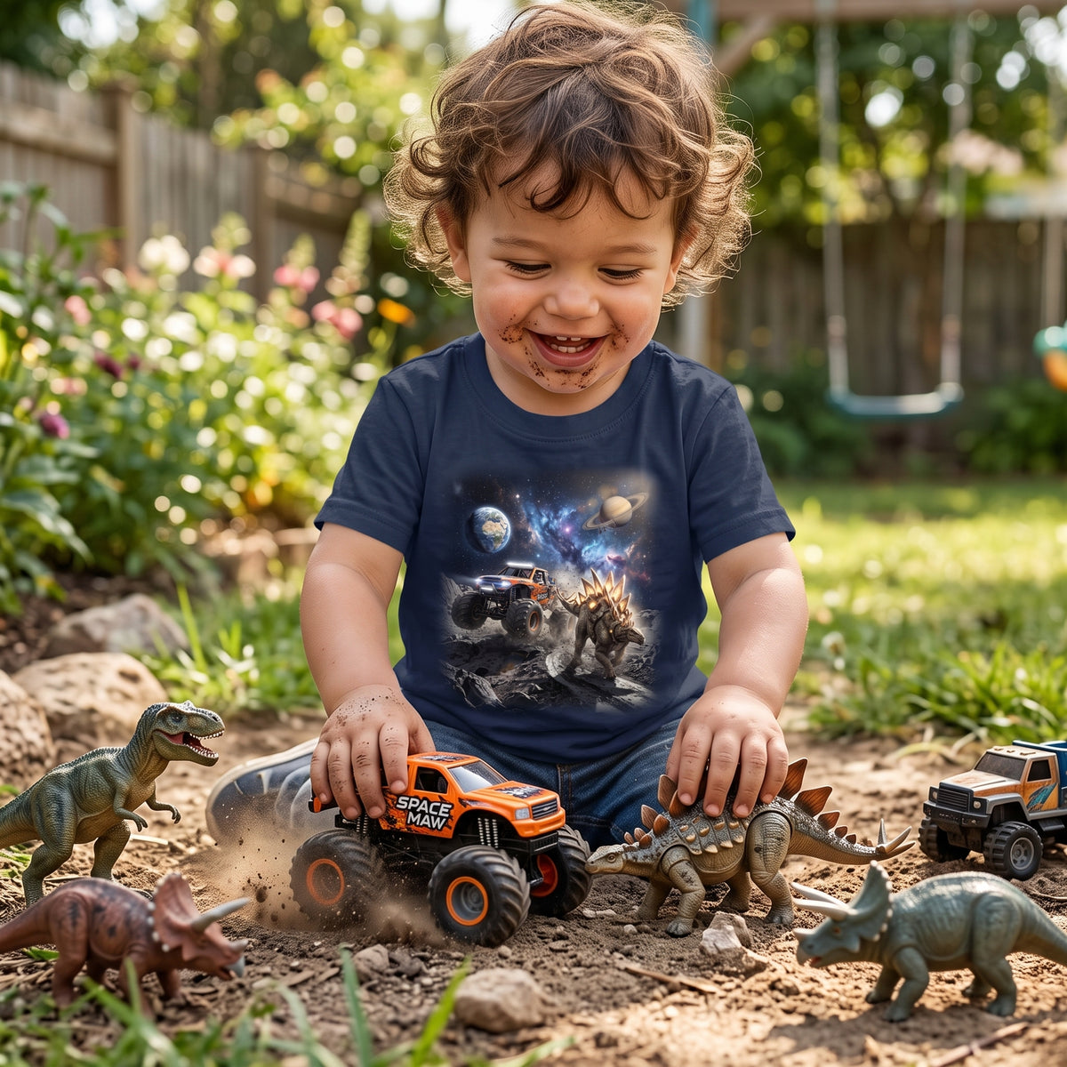 Crusher vs. Stegosaurus Toddler T-Shirt