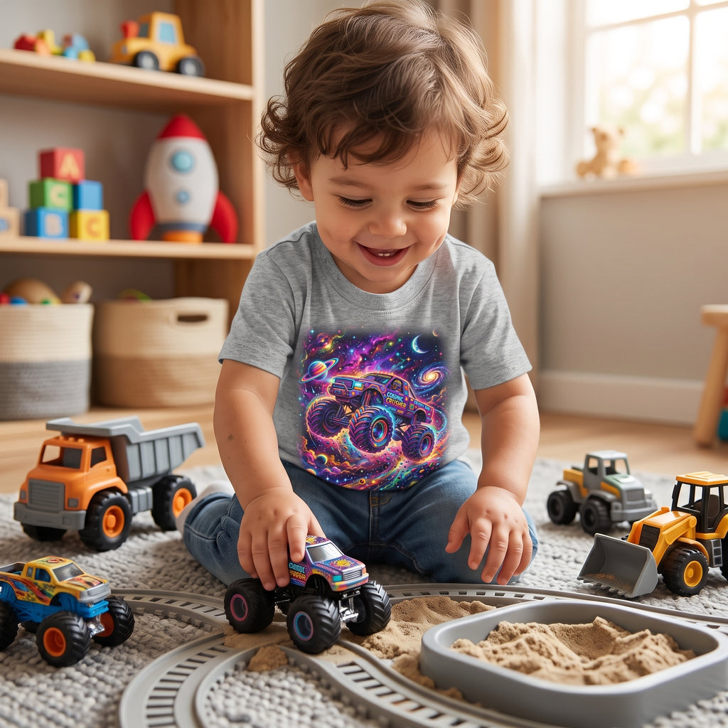 Nebula Crusher Truck Toddler T-Shirt   Cosmic Monster Truck Graphic Tee