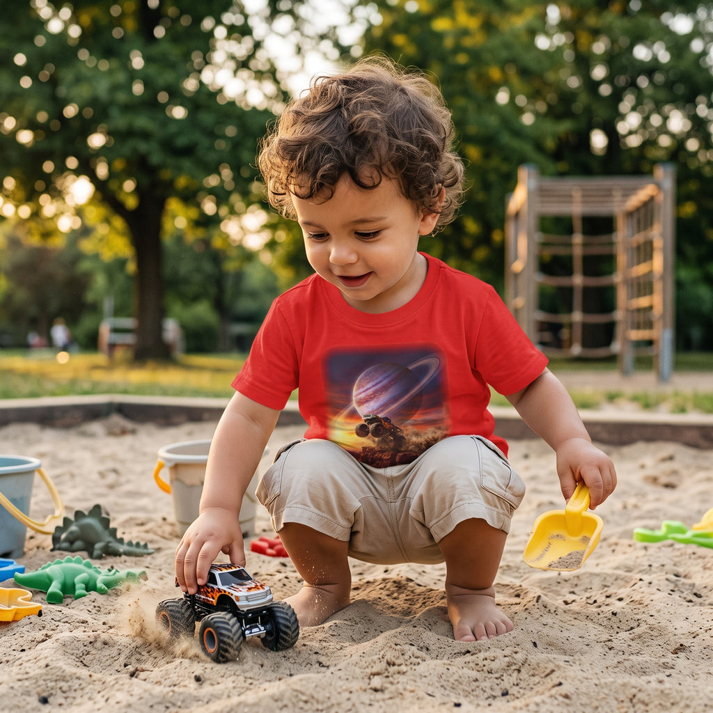 Ring Ripper Truck Toddler T-Shirt  Cosmic Monster Truck Graphic Tee