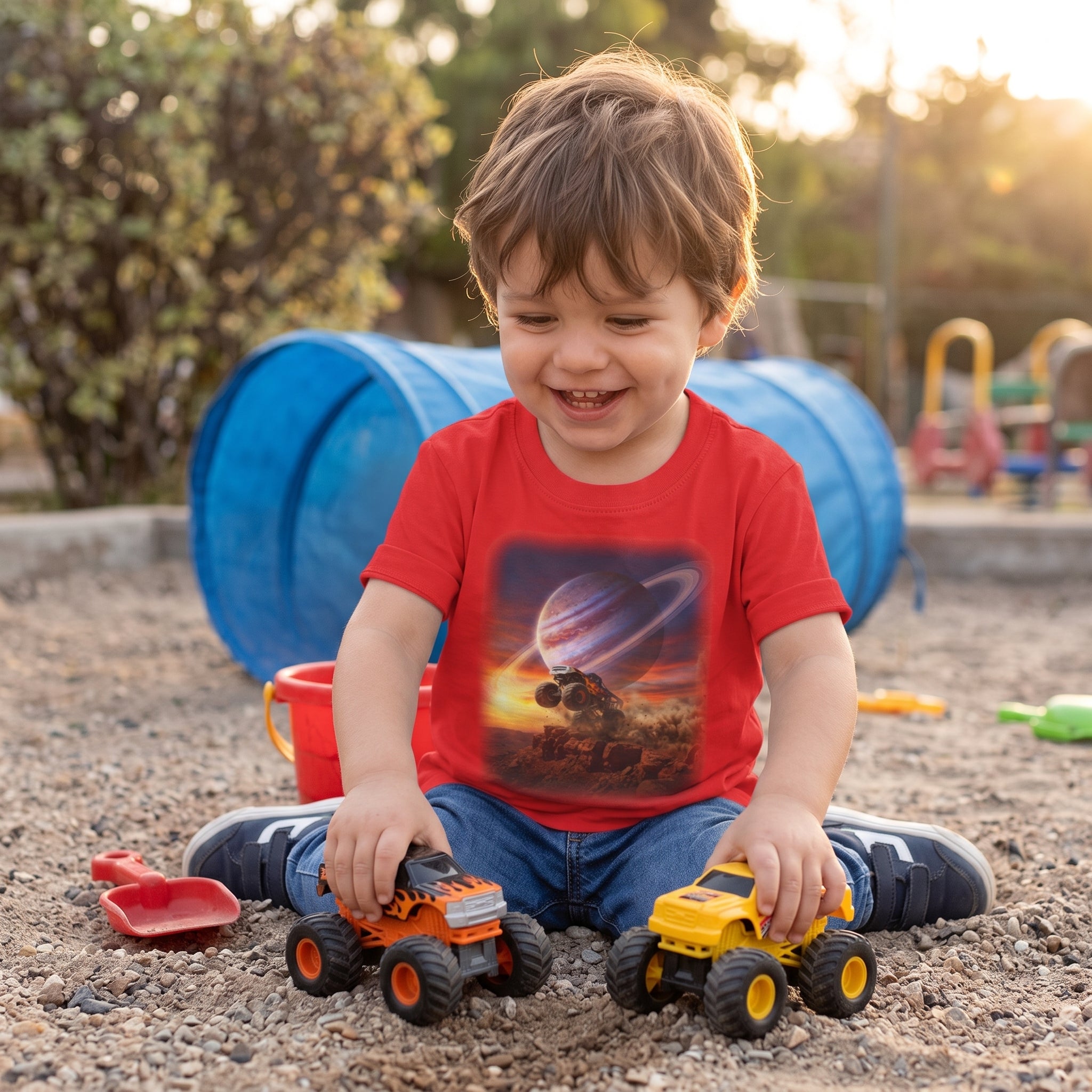 Ring Ripper Truck Toddler T-Shirt  Cosmic Monster Truck Graphic Tee