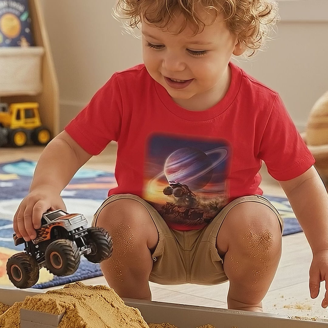 Ring Ripper Truck Toddler T-Shirt  Cosmic Monster Truck Graphic Tee