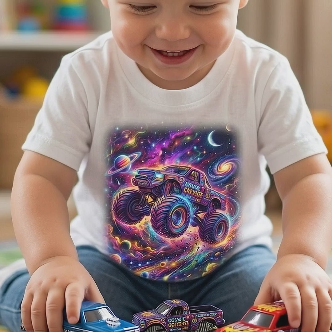 Nebula Crusher Truck Toddler T-Shirt   Cosmic Monster Truck Graphic Tee