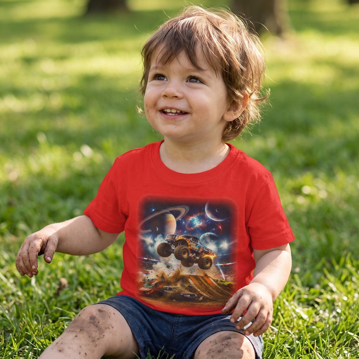 Cosmic Crusher Toddler T-Shirt   Cosmic Monster Truck Graphic Tee