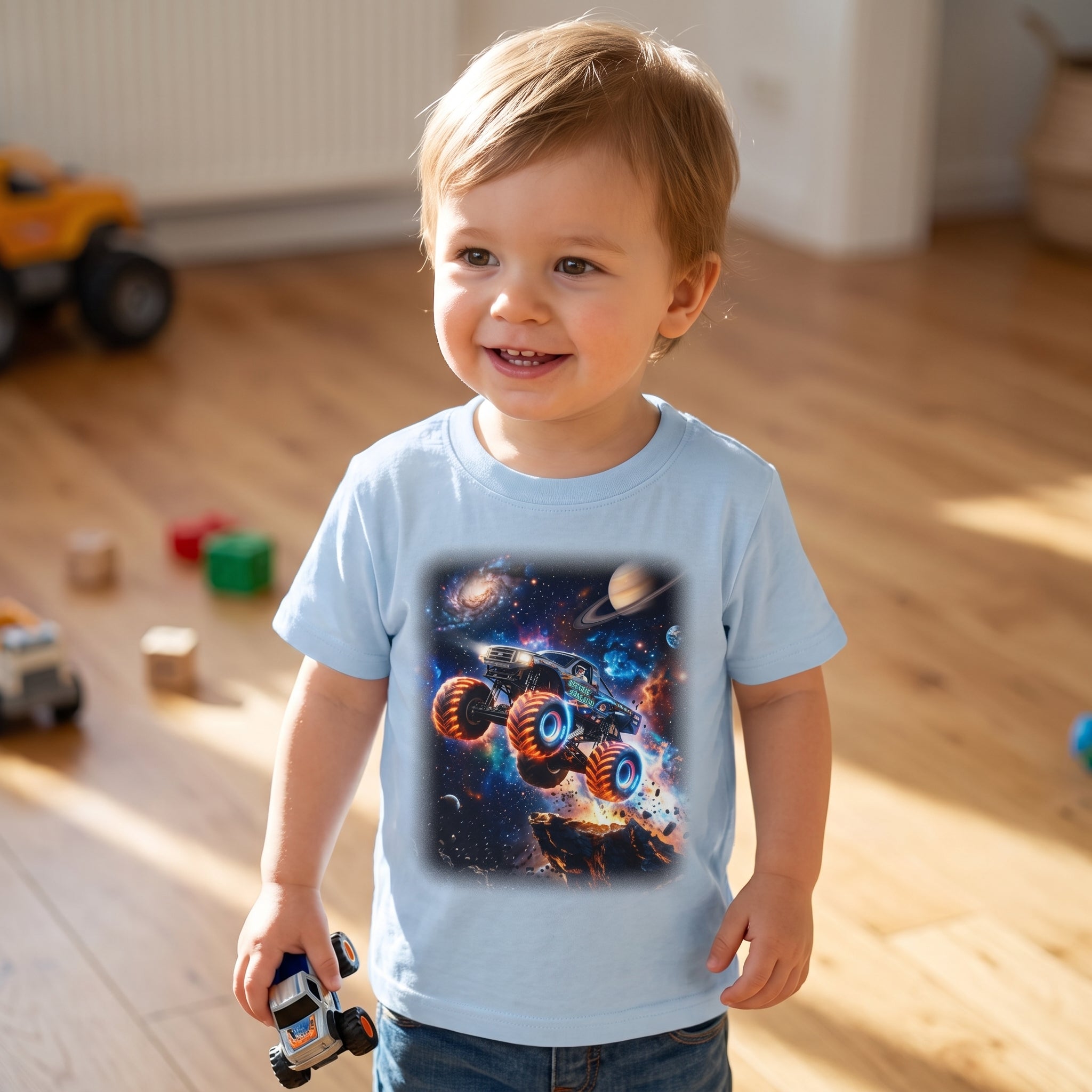 Cosmic Monster Truck Toddler T-Shirt   Cosmic Monster Truck Graphic Tee